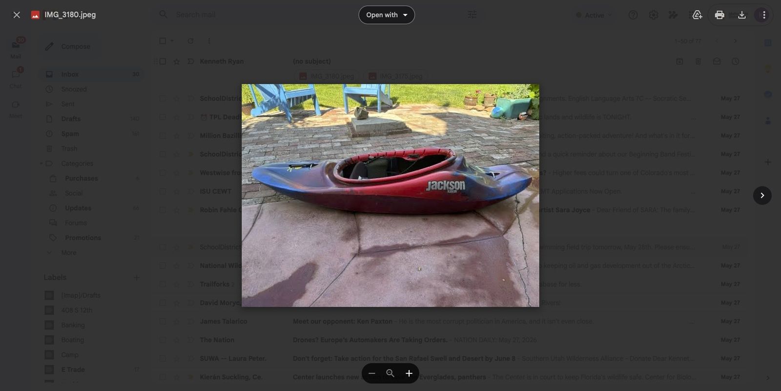 Jackson Fun 1 1/2 kids whitewater playboat