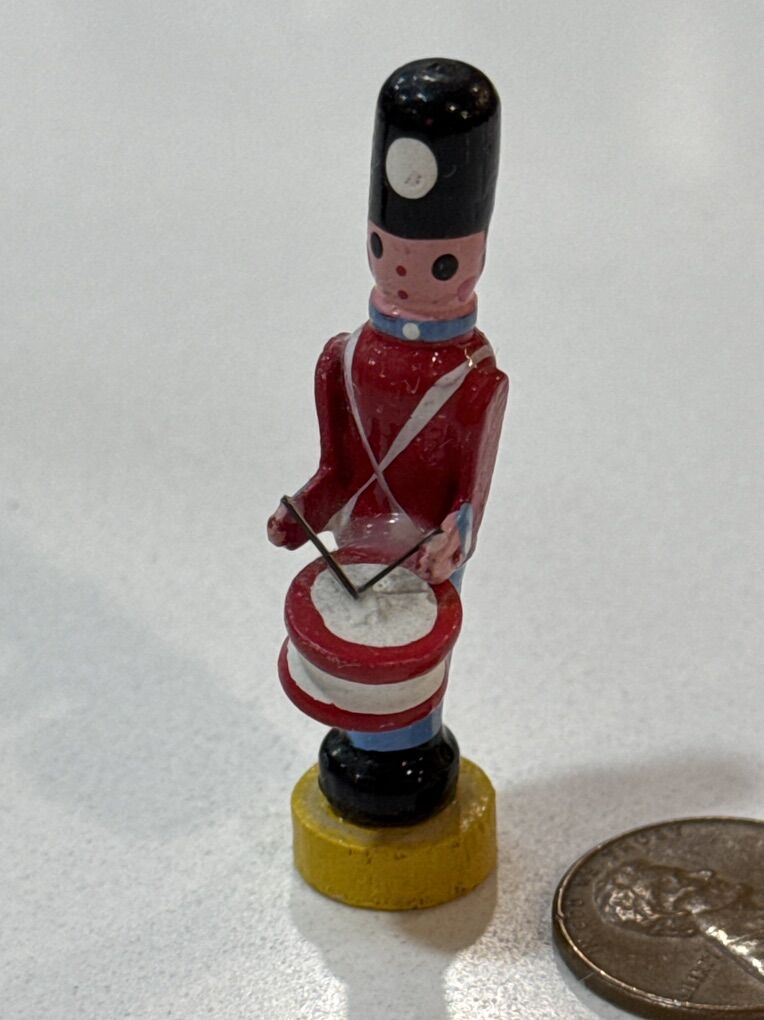 Miniature hand-painted wooden toy Getman soldier