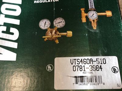 NOS NEW NOT USED, Victor VTS460A-510 Acetylene Two Stage Heavy Duty Regulator No. 0781-3984 NOS