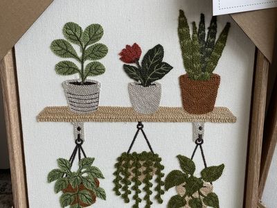 New Home Textile Embroidery Woven Wall Art plants