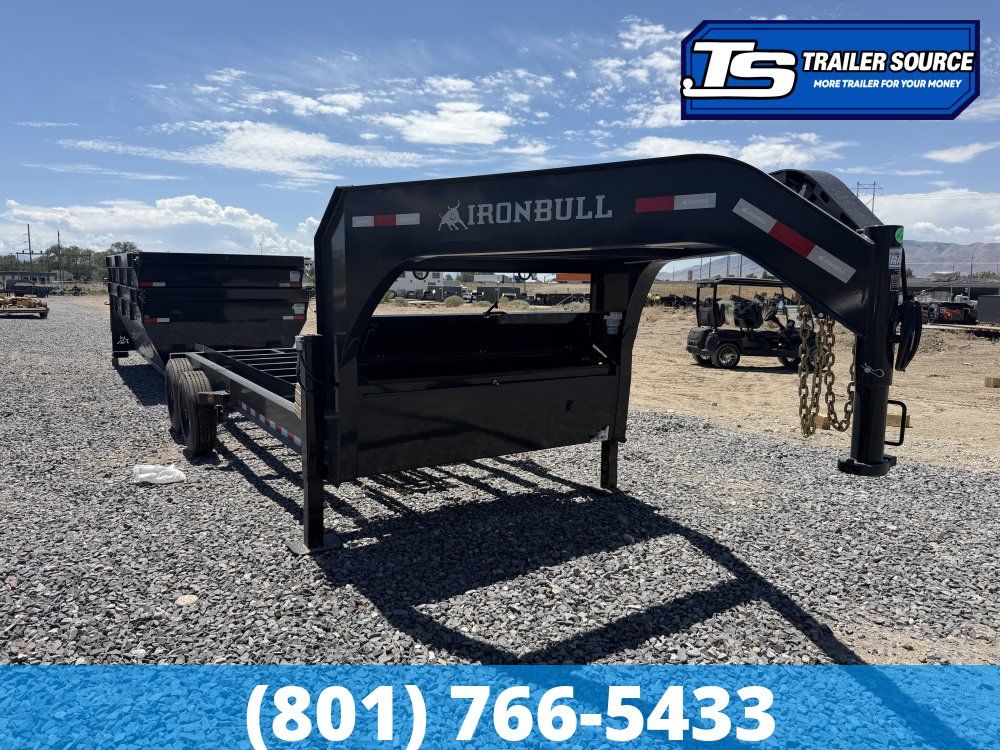 7x16 Iron Bull DBG Gooseneck Roll Off Trailer - 16K GVWR - Engineered Neck, Hydraulic Jack(s)