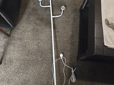 White Tree Branch Floor Lamp with Multi-Colored Light Globes & USB Power