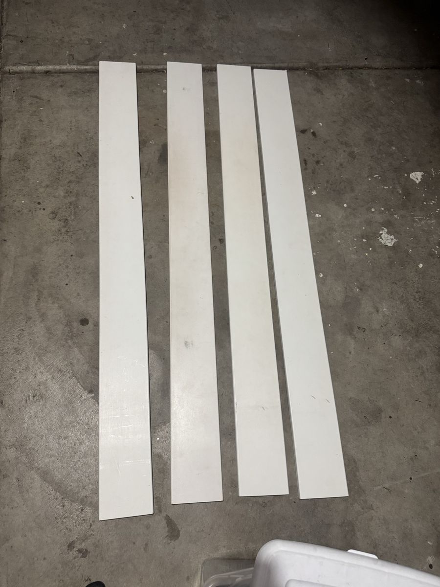 Set of 4 White Wooden Boards - Approx. 60 Inches Long
