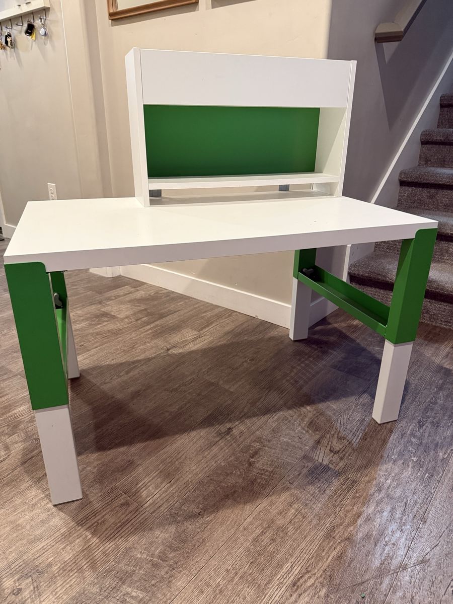 IKEA Pahl Adjustable Kids Desk with Add-On Desktop Shelf Unit