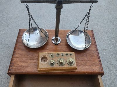 balance scale with weights
