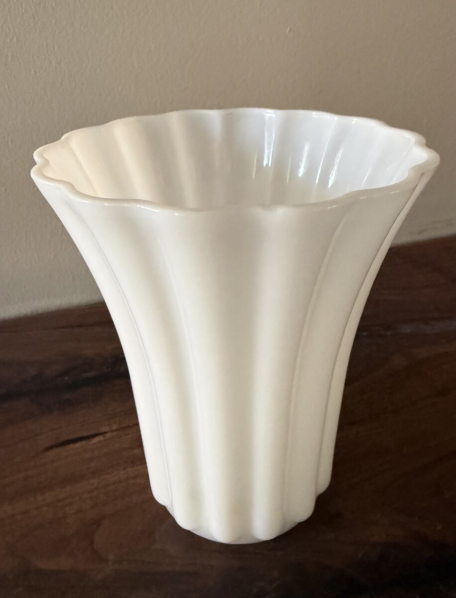 Milk Glass Fluted Vase