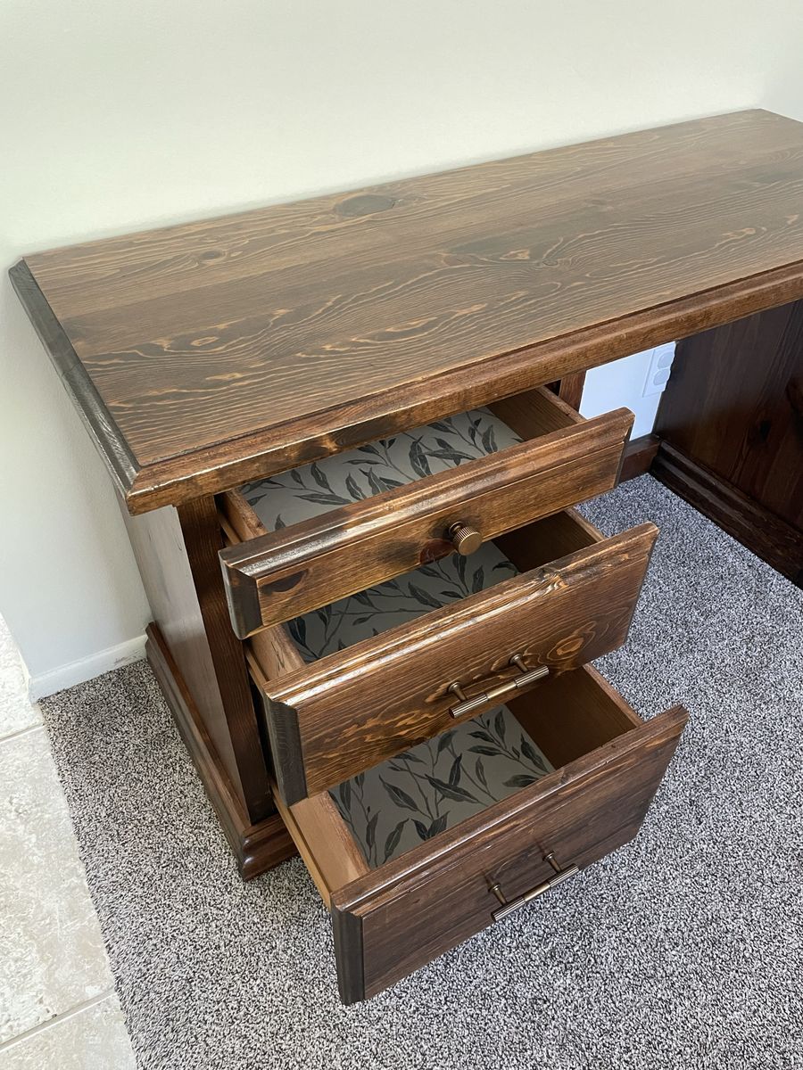 Beautiful Solid Pine Wood Desk - 49" W x 18" D