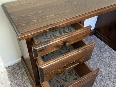 Beautiful Solid Pine Wood Desk - 49" W x 18" D