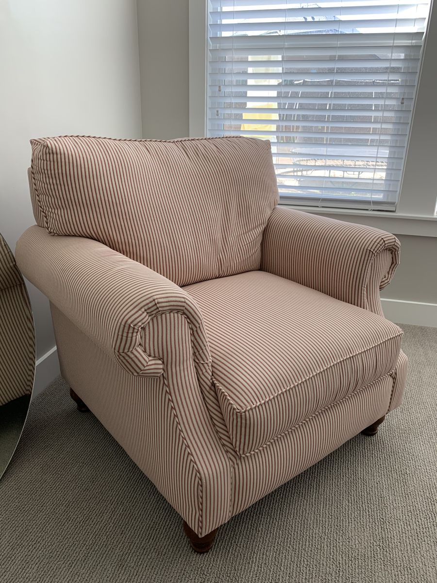 Striped Upholstered Chair