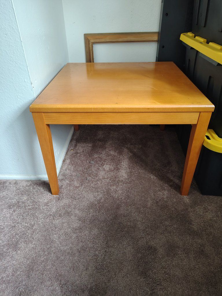 Wooden Square Coffee Table Accent Table Light Brown
