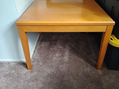 Wooden Square Coffee Table Accent Table Light Brown