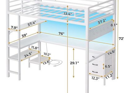 Metal Loft Bed With Desk
