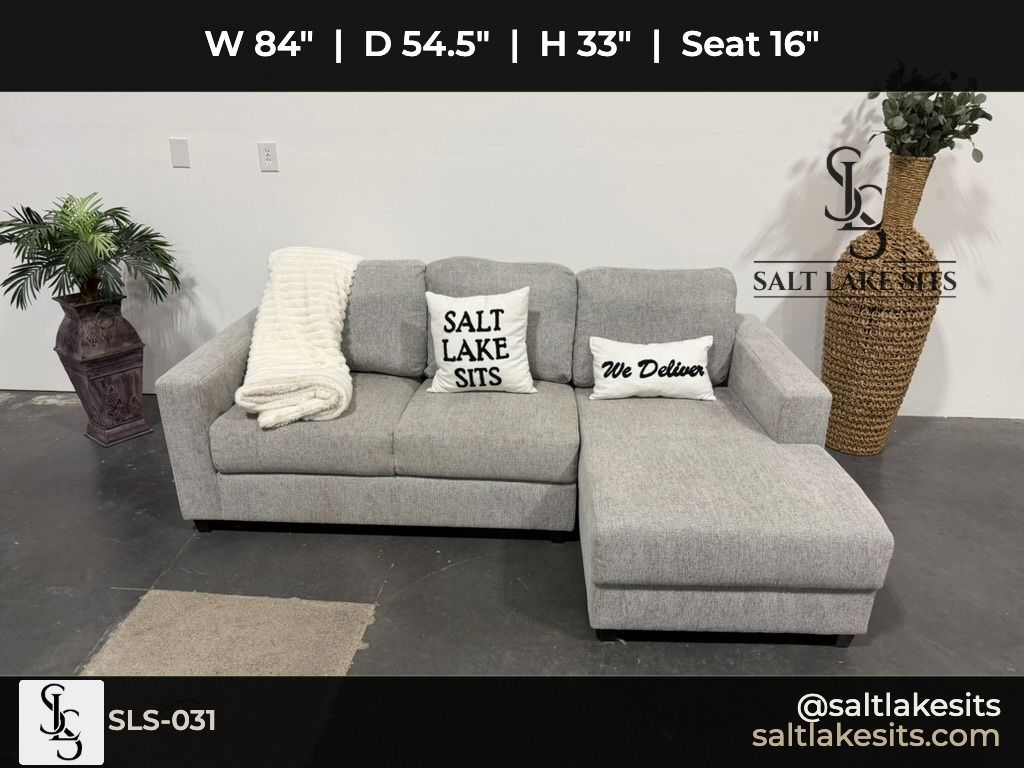 Gray Chaise Sectional Sofa Couch Delivery