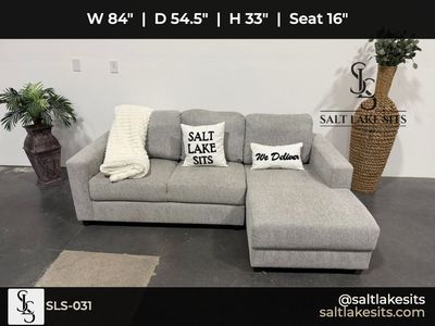 Gray Chaise Sectional Sofa Couch Delivery