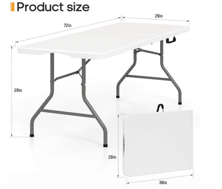 New in box 6FT Folding Table