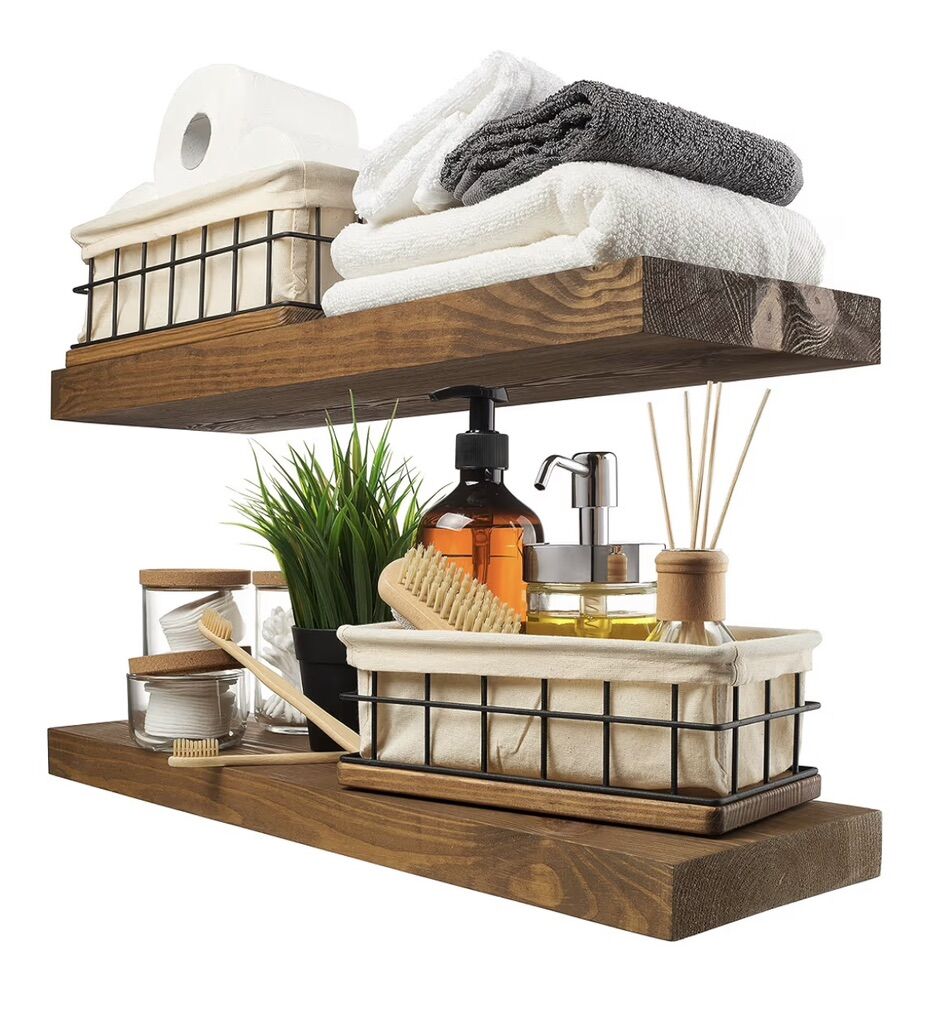 Wood Floating Shelves Set of 2