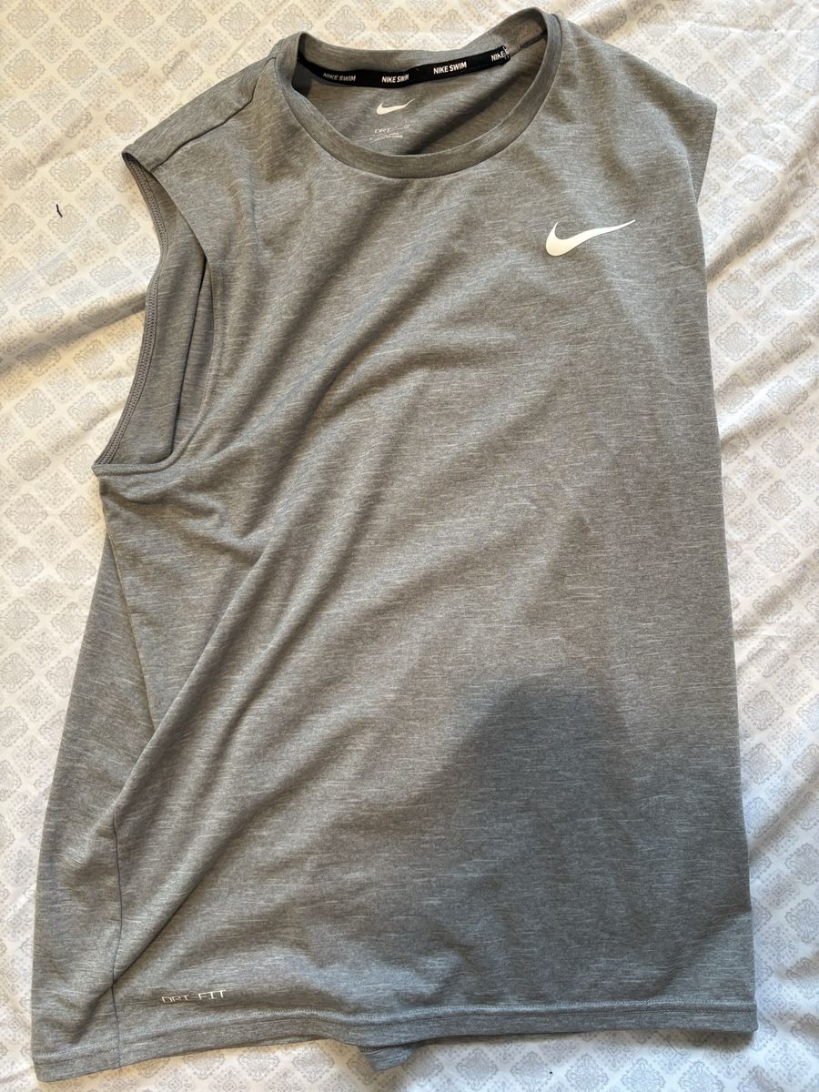 Nike Swim Dri-FIT Sleeveless Shirt Men's Small Gray Athletic Top