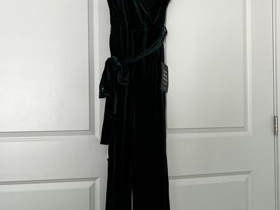 Brand New Lulus Green Velvet Jumpsuit