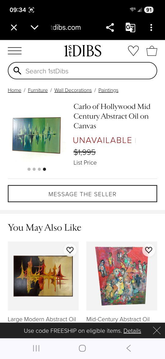 Carlo of Hollywood Mid Century Abstract