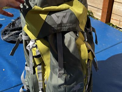 Wilderness Technology HONU 60L Hiking Backpack - Gray/Yellow, Excellent Condition