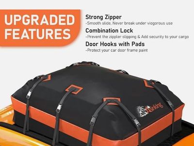 Asinking Universal Waterproof Car Roof Bag Cargo Carrier - 900D PVC, Easy Install, Fits All Cars