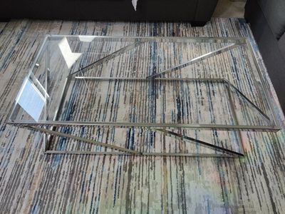 Modern Chrome & Glass Coffee Table with Matching End Table Set