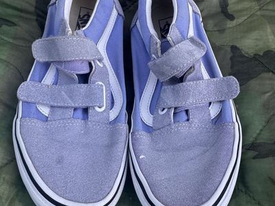 Vans Old Skool V Velcro Sneakers - Periwinkle, Mens 6/Womens 7.5