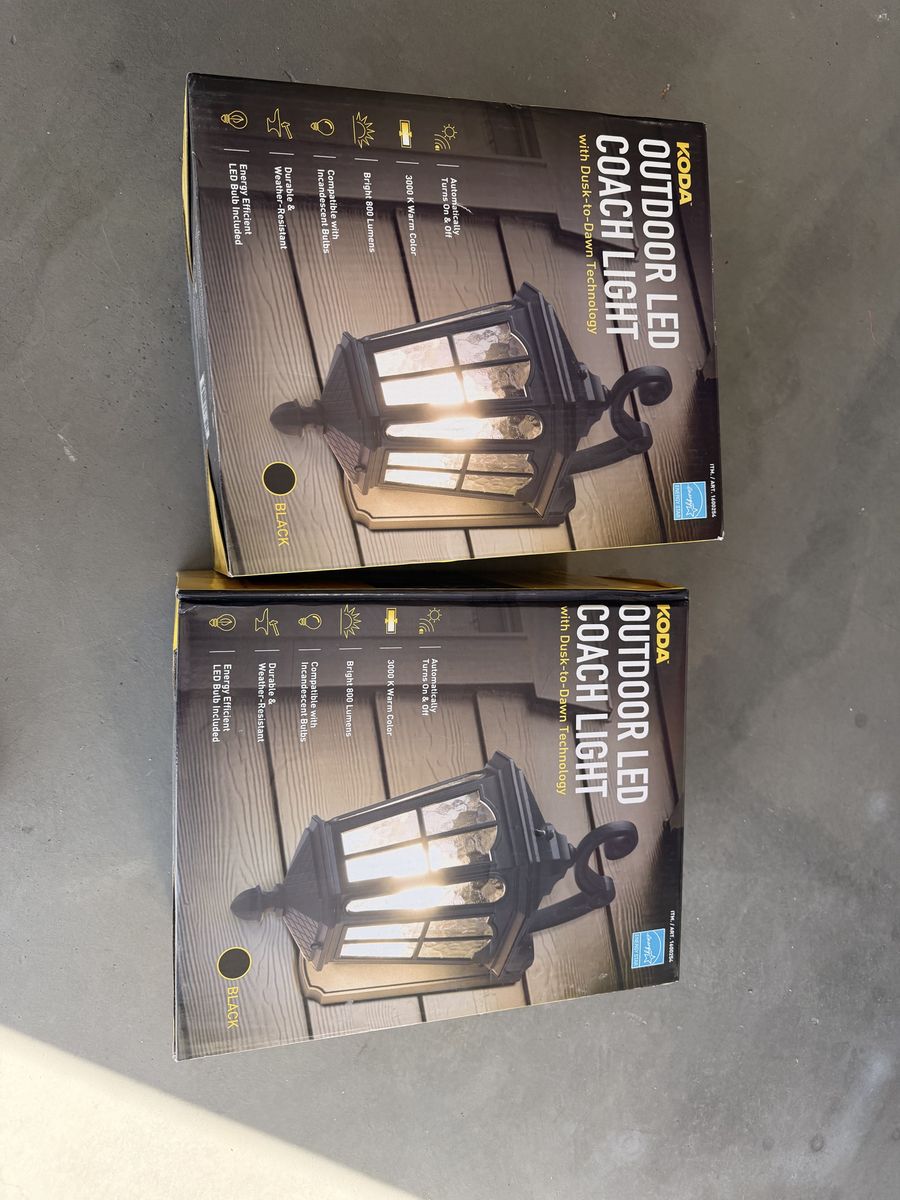 Set 2 outdoor led coach lights