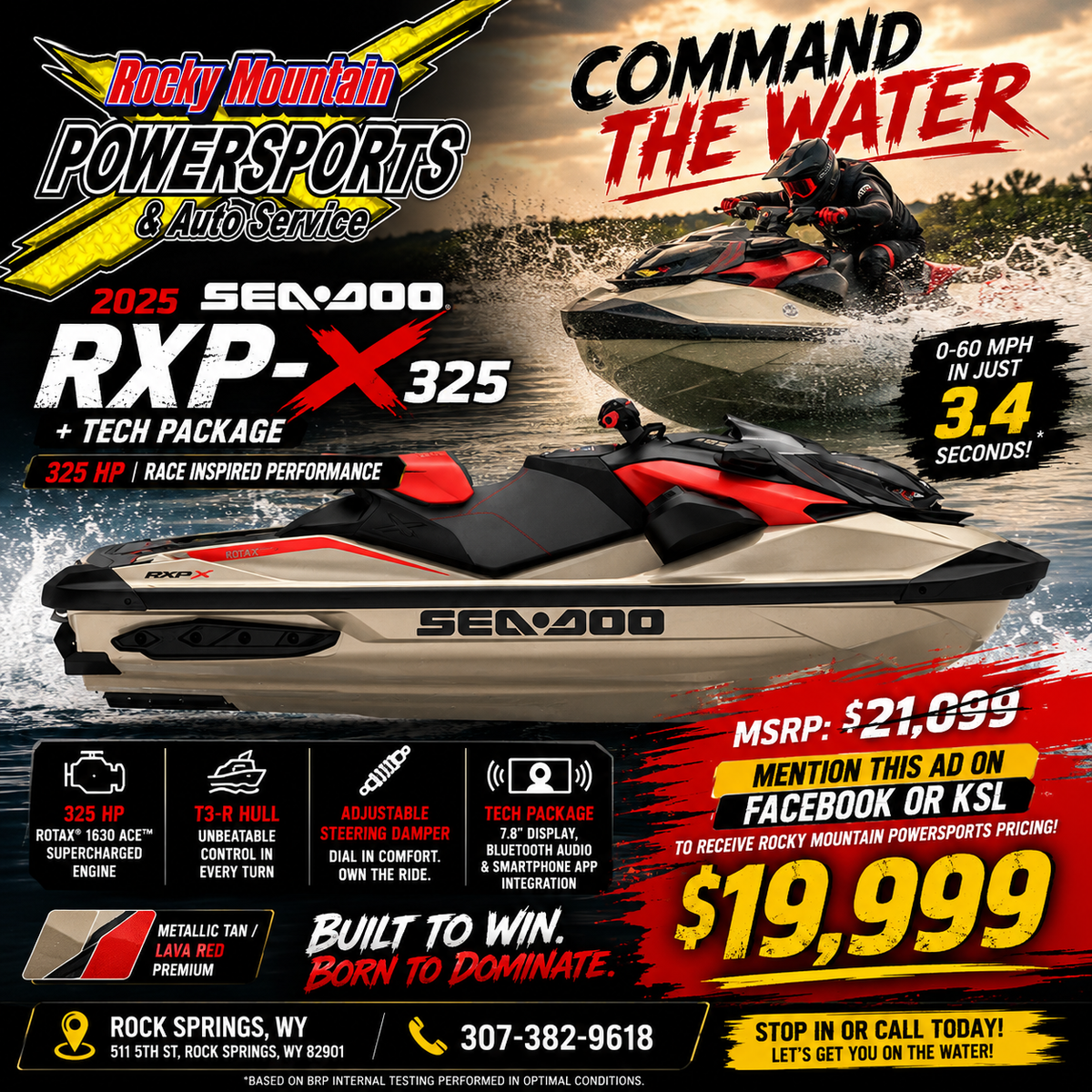 2025 Sea-Doo RXP-X 325 + Tech Package – 325HP Performance Watercraft – $19,999
