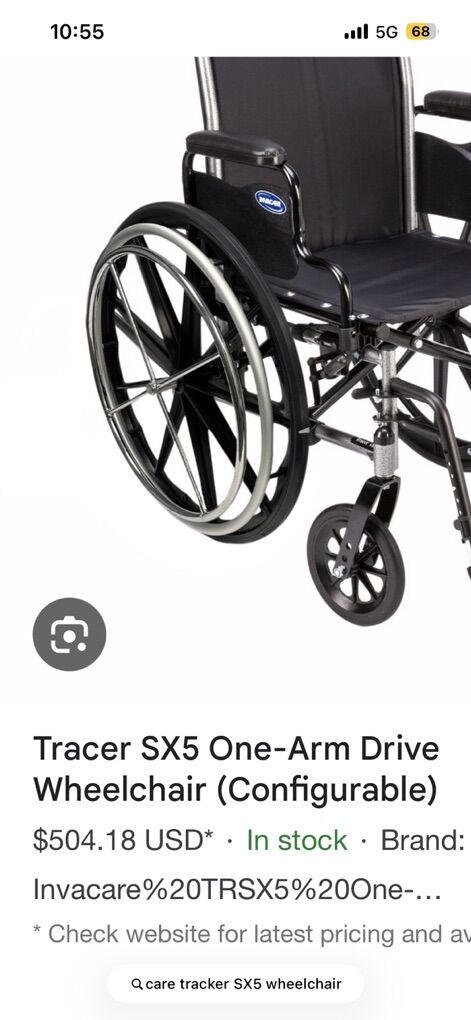Invacare Tracer SX 5  Wheelchair 18 inch seat