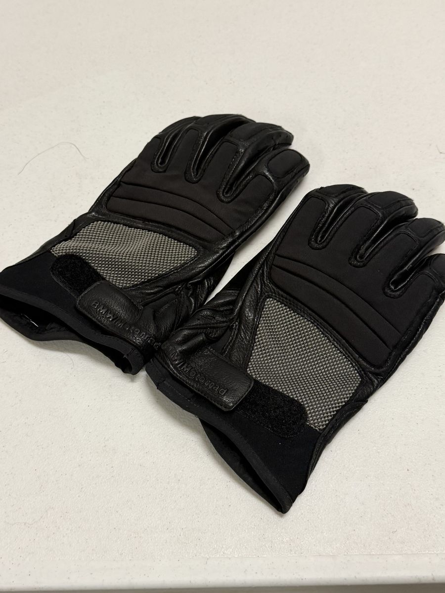 BMW Motorrad Black Leather Motorcycle Riding Gloves