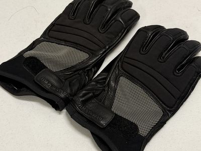 BMW Motorrad Black Leather Motorcycle Riding Gloves