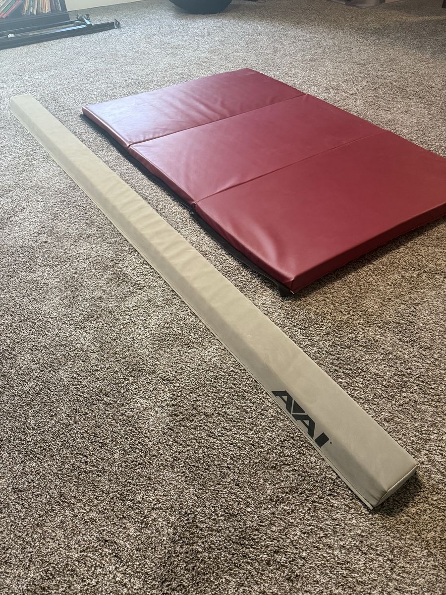 AVAI Gymnastics Balance Beam & Tumbling Mat Set - Folding, Used Good Condition