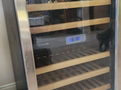 Silhouette Wine Fridge with Wood Shelves - Temperature Controlled Wine Cooler