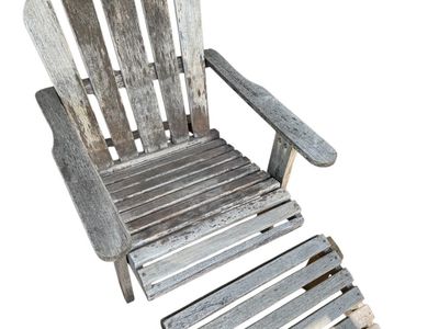 Teak Adirondack Chairs (pair) w foot rests and pads