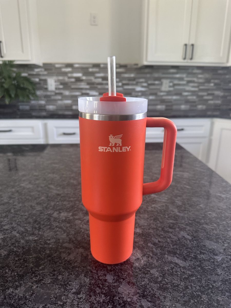 Stanley Quencher H2.0 FlowState Tumbler, 40 oz - Poppy Orange, Insulated with Handle & Straw