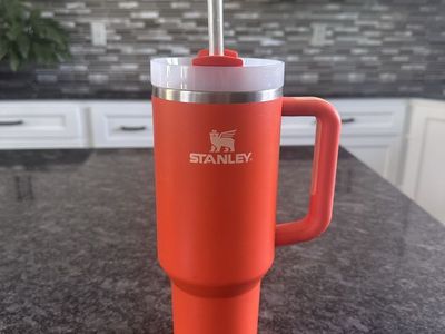 Stanley Quencher H2.0 FlowState Tumbler, 40 oz - Poppy Orange, Insulated with Handle & Straw