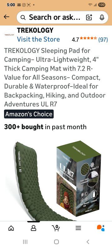 New in Box! Trekolgy Sleeping Mat