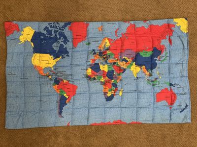 World Map Weighted Blanket – 9–10 lb – 32” x 54”
