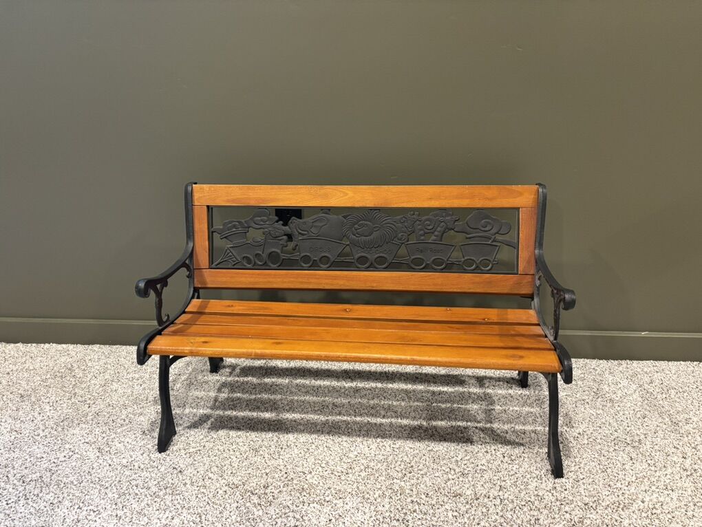 Kids Circus Train Bench Wood Metal