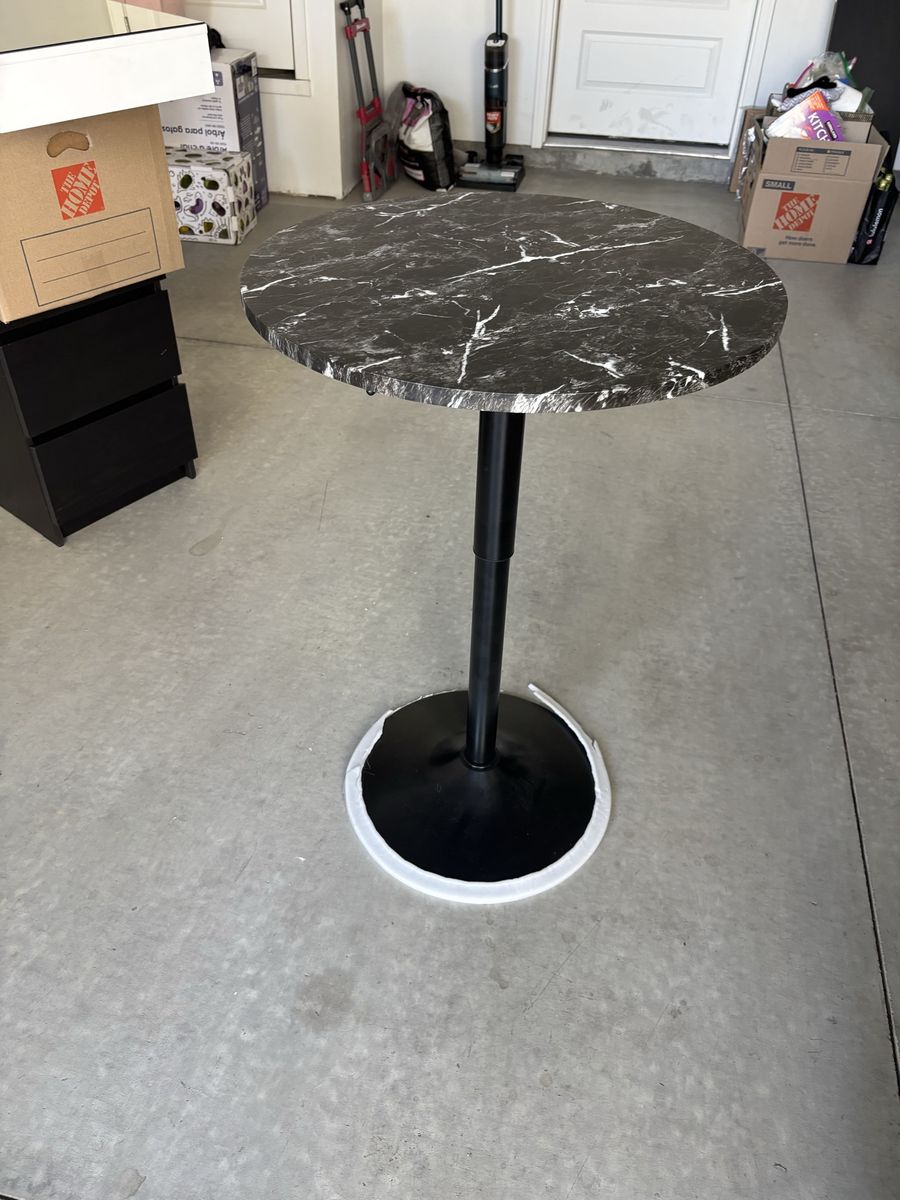 Round Black Marble Bistro table