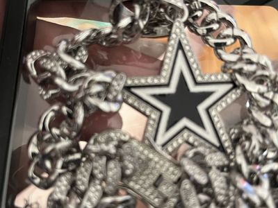 Iced out Dallas Cowboys pendant with ice Cuban linked chain