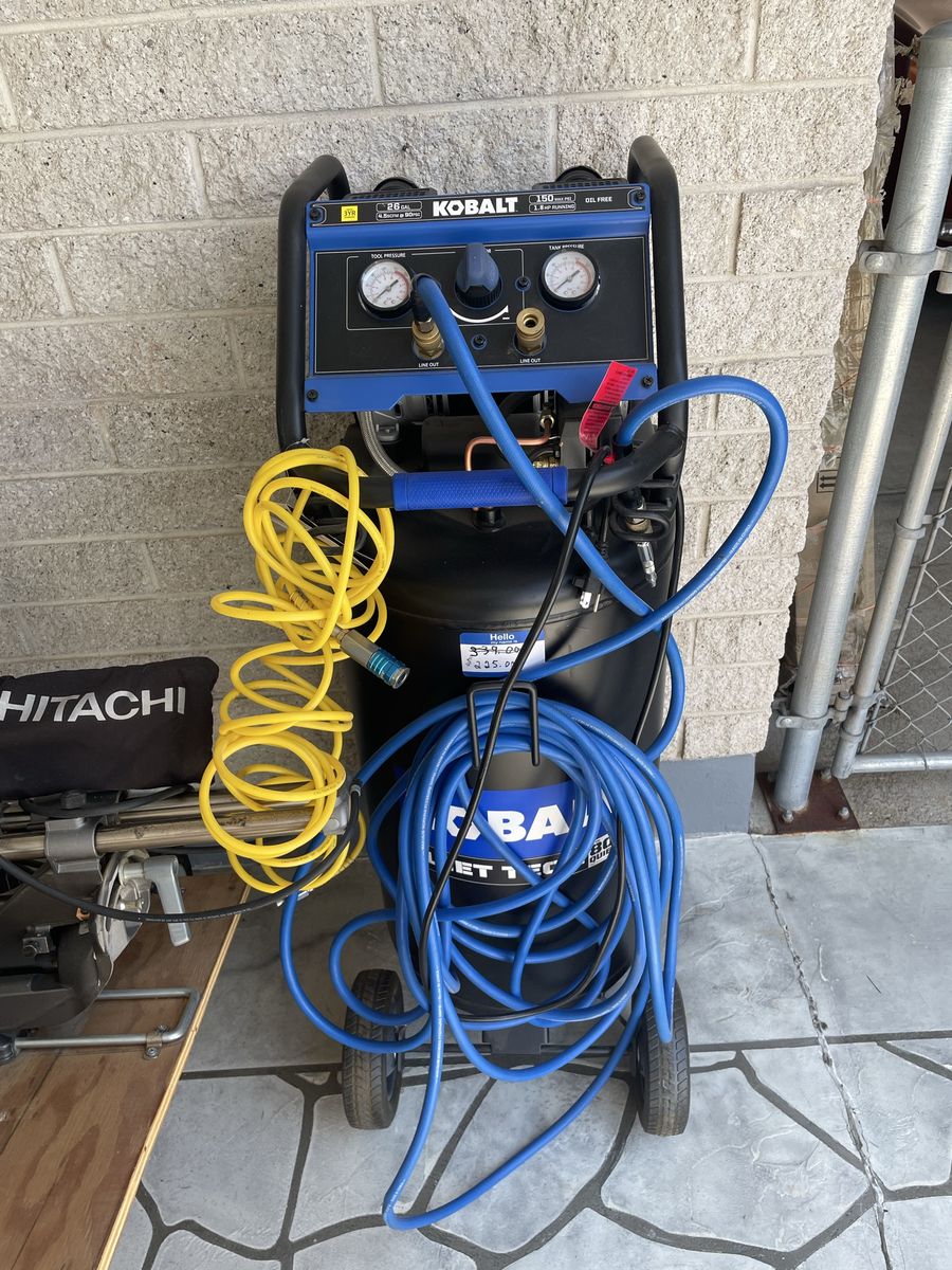 Kobalt 26 Gallon 150 MAX PSI Oil-Free Portable Electric Air Compressor with Hose