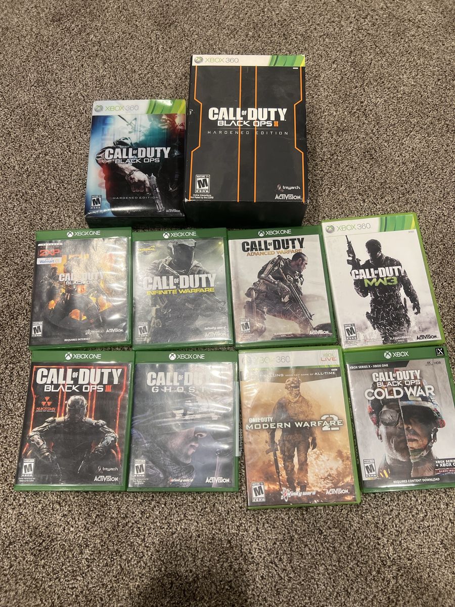 Call of Duty Xbox Video Game Lot - Black Ops 1 & 2 Hardened, Modern Warfare, Infinite Warfare, MW3, Cold War