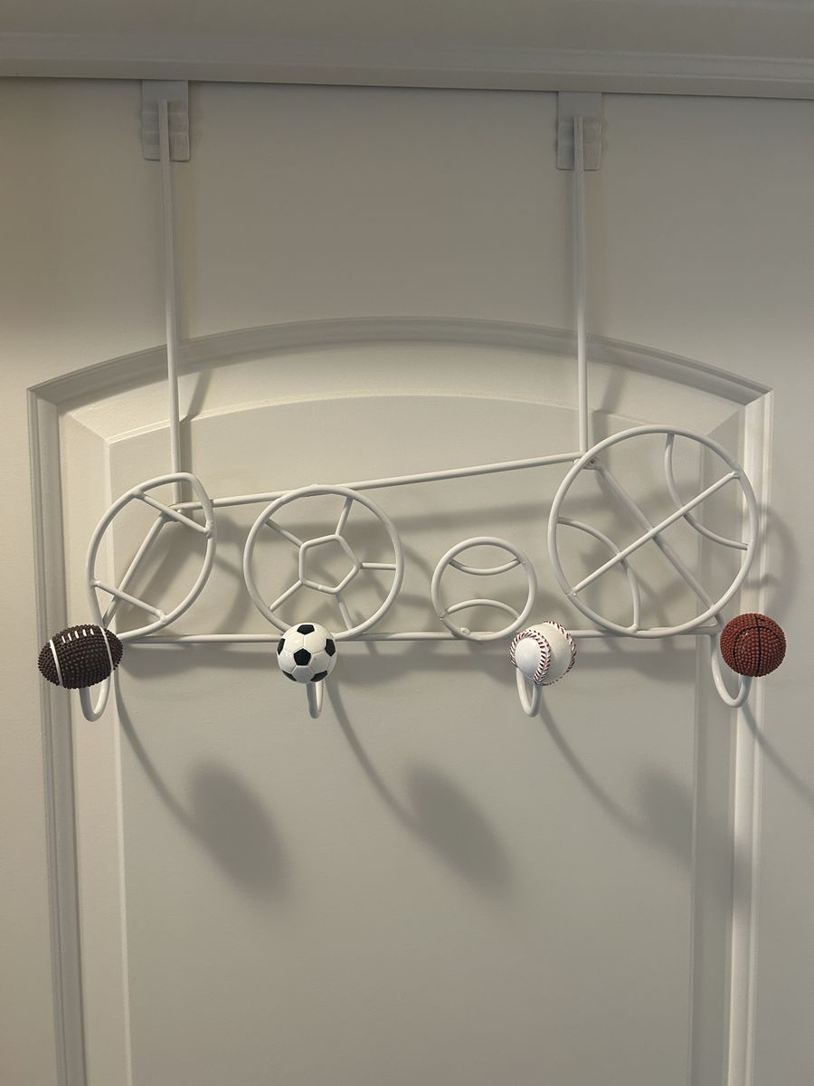 Over-the-Door Sports Themed Hook Hanger Rack