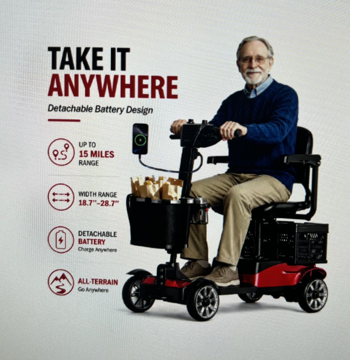 4 wheel mobility electric scooter