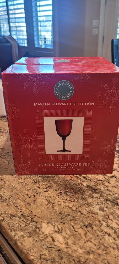 21 Red Goblets: Martha Stewart Collection Red Goblets Glassware Set 12 oz.