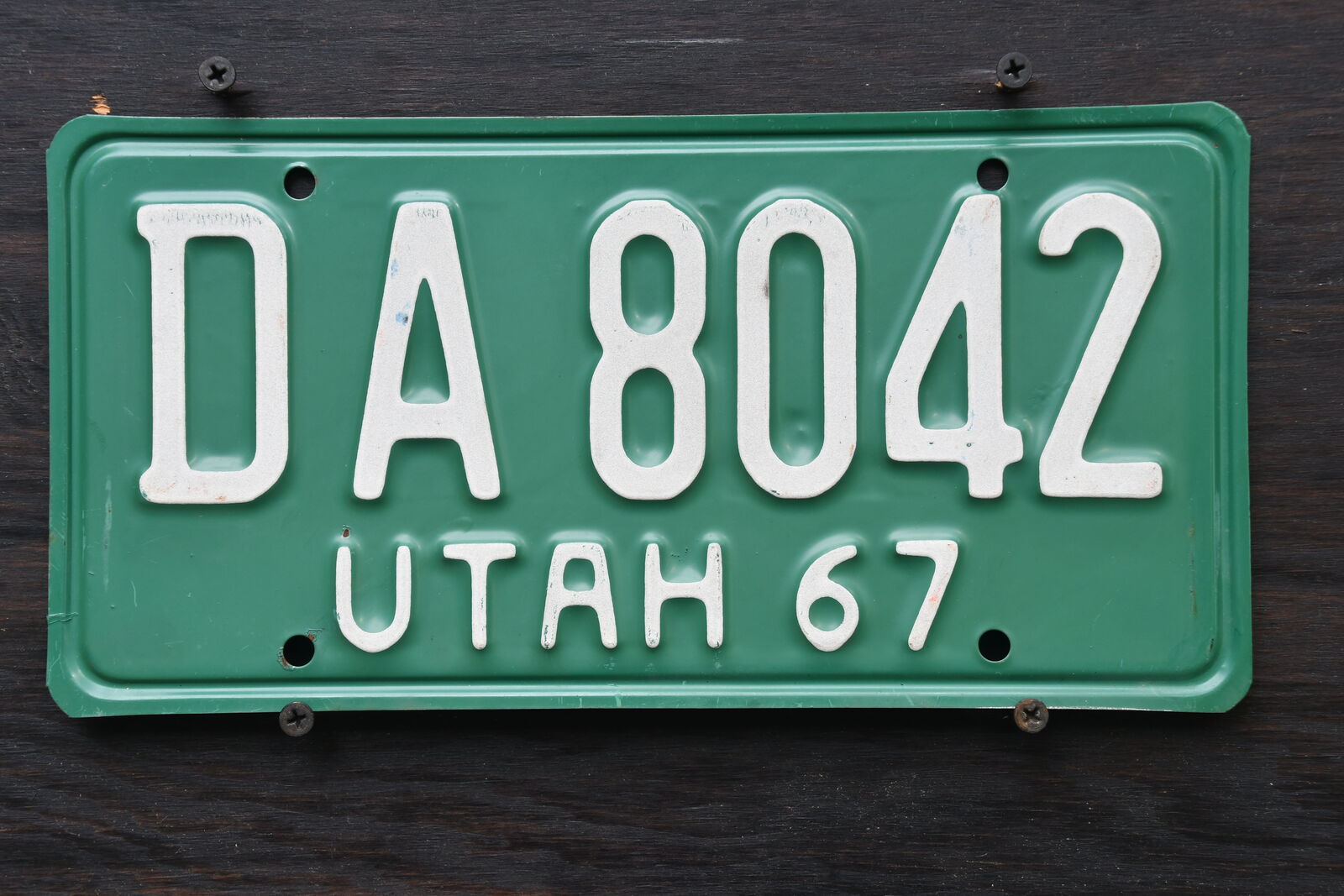 Utah License plate 1967 All Original Single Plate DA 8042