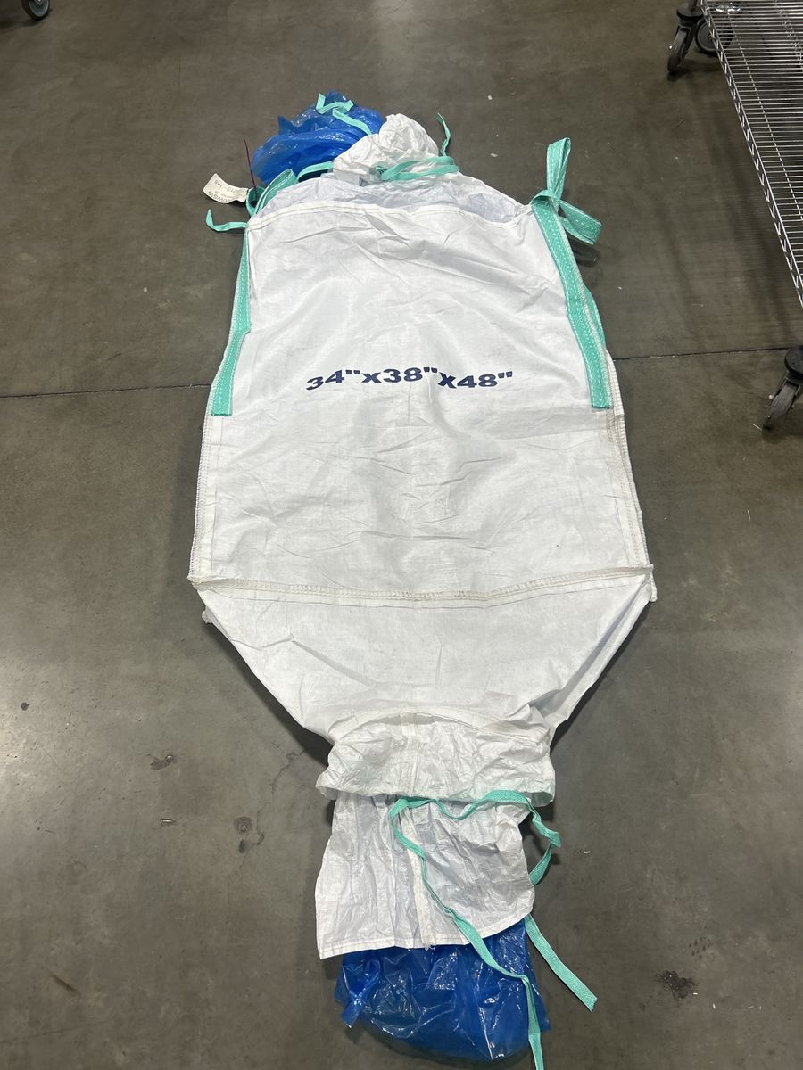Large White Industrial Bulk Bag - 34"x38"x48" Tote for Storage & Transport