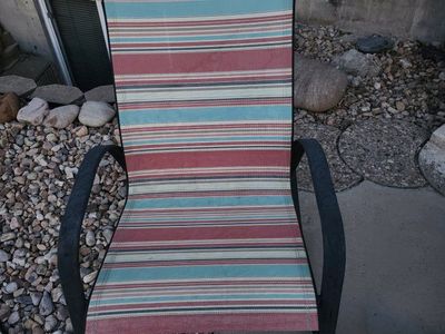 Striped Outdoor Patio Rocking Chairs - Set of 2